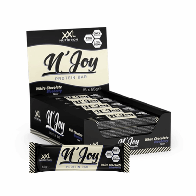 Barre protéinée Xxl nutrition n'joy chocolat blanc myrtille (15x 55g)