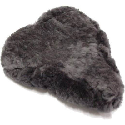 Couvre-selle couverte de mouton gris 28 cm