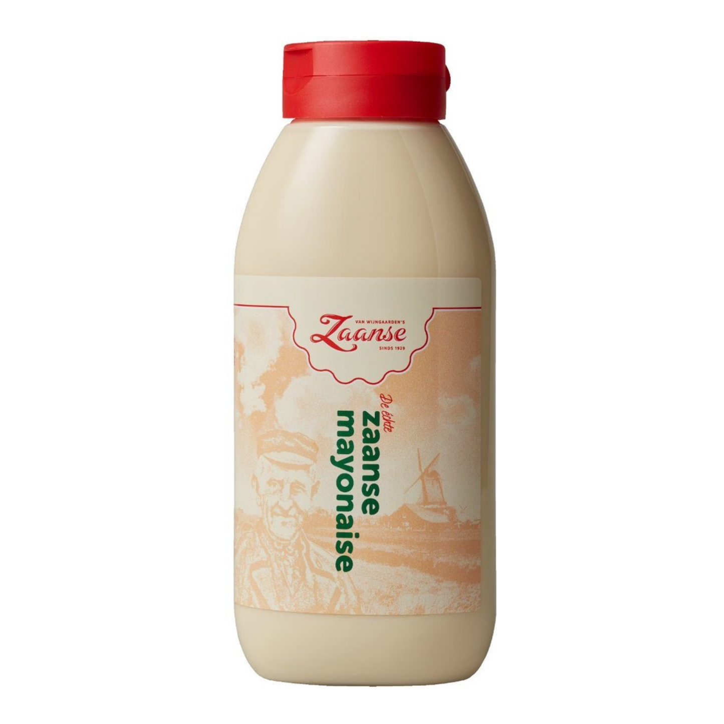 Van Wijnen's Zaanse Zaanse mayonnaise squeeze bouteille de haut en bas (750 ml)
