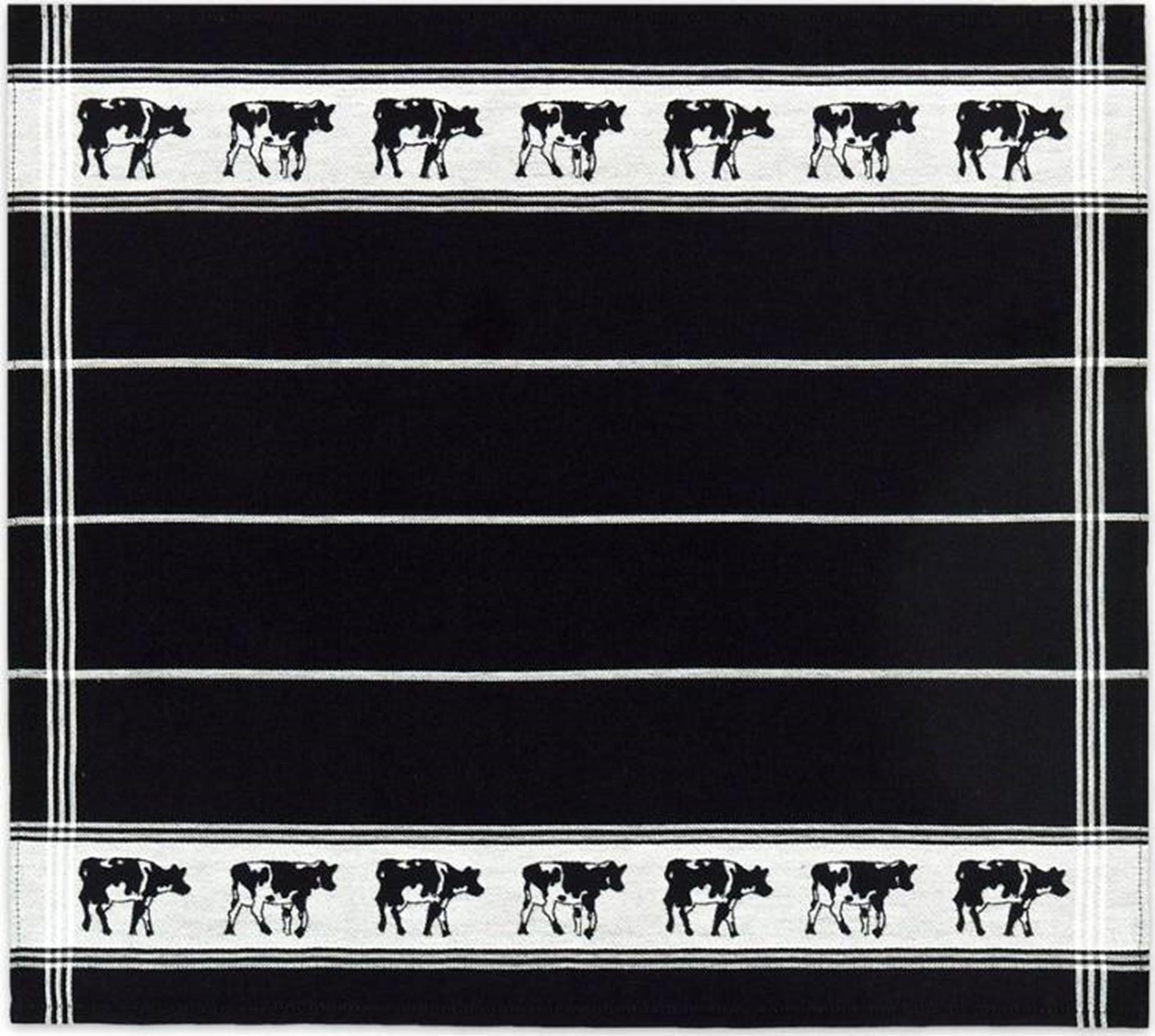 Ddddd torchon vache noir et blanc 60x65cm 6 pièces