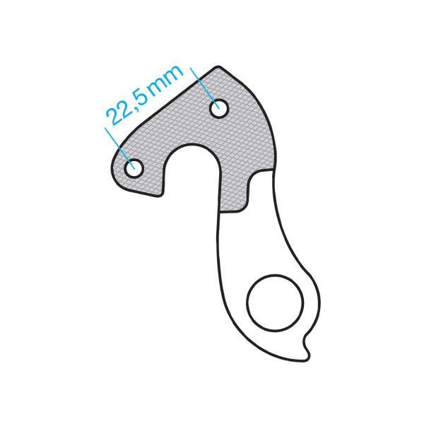 Patin de dérailleur union GH-056 avec jeu de vis M4x0,7
