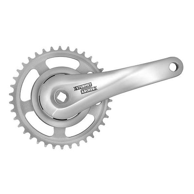 Sunrace - Pédalier SunRace 38T longueur manivelle 170mm. aluminium argenté sans spielless. 92mm de couverture. -profondeur 8mm