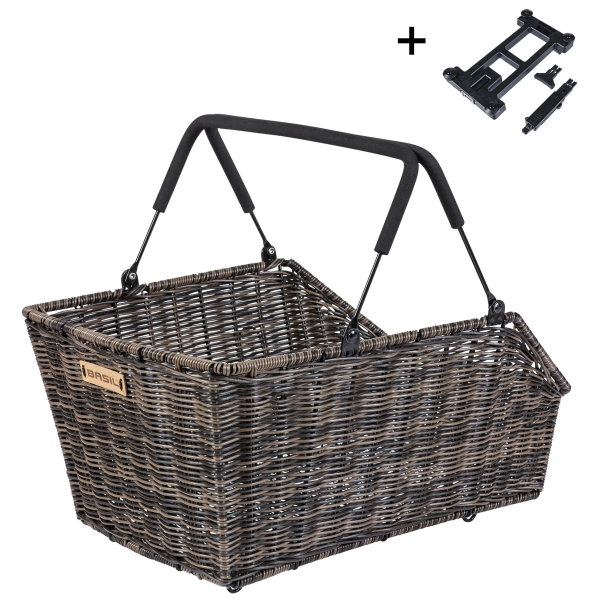 Panier de basilic cento mik rattan brun foncé