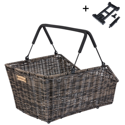 Panier de basilic cento mik rattan brun foncé