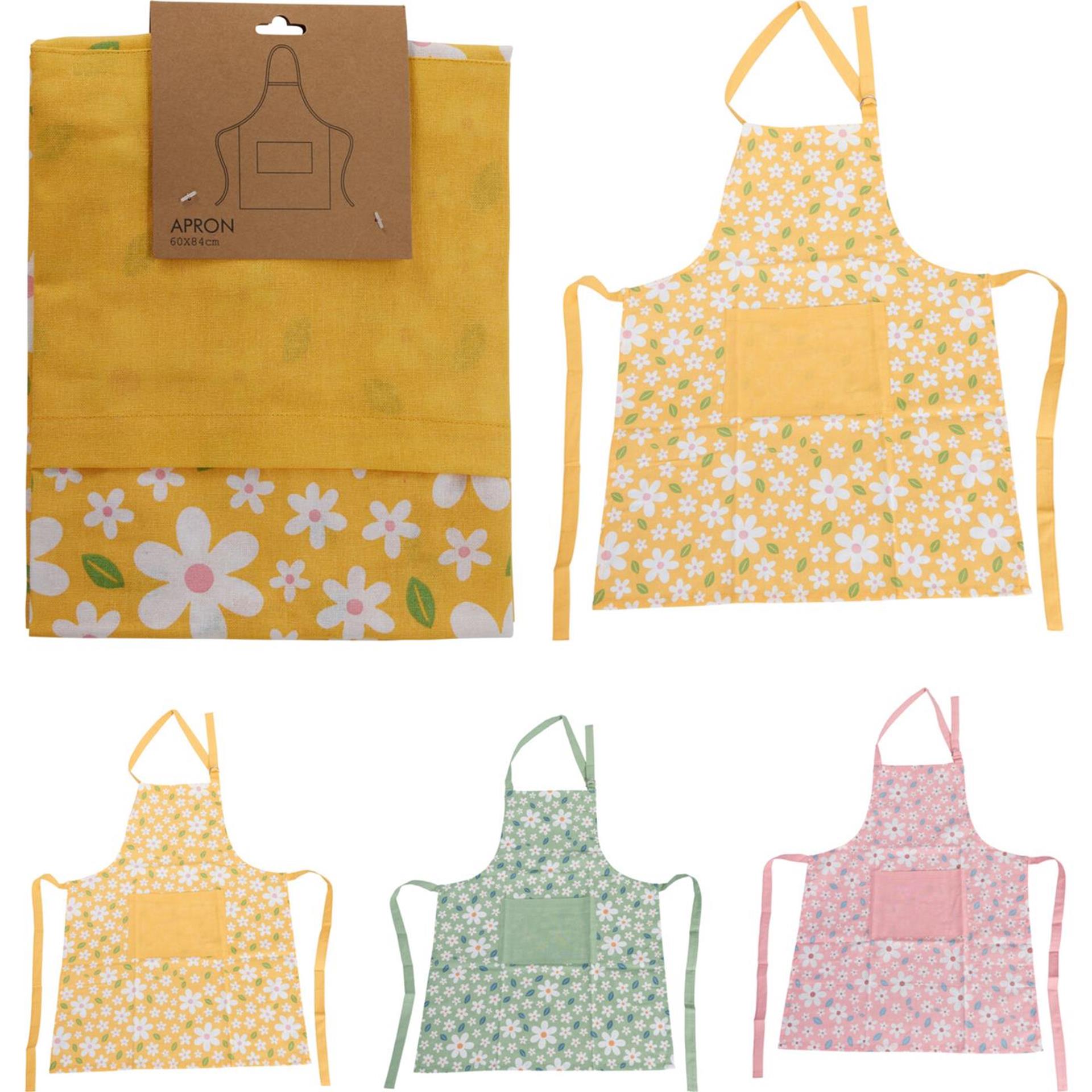Tablier de cuisine style maison fleurs 84x60cm