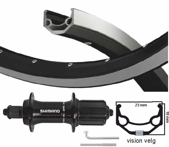 Shimano achterwiel 28 pouces (622) Visionvelg swille 7 vitesses SW off