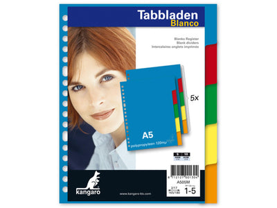 Onglets Kangaro a5 vierges 17 anneaux plastique