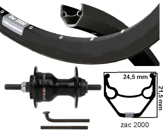 KGS Roue avant 28 pouces (622) Black Black Black Black Shimano Rollerbrake Fixed Axe