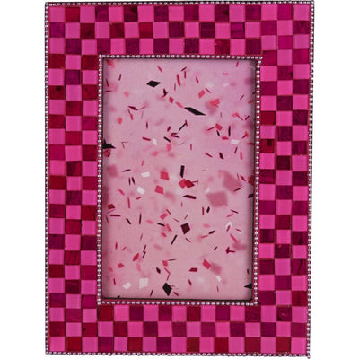 Cadre photo style maison 20x15cm avec miroir mosaïque