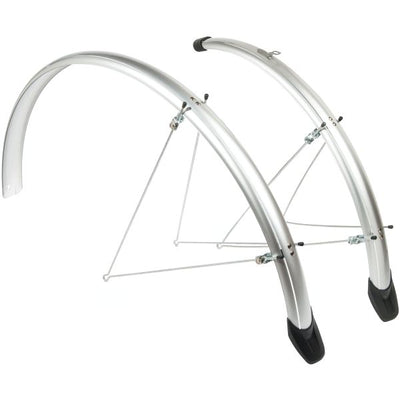 Jeu de garde-boue Eurofender Elegance 28 x 46 mm - argenté