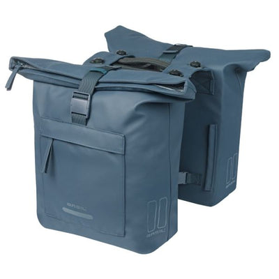 Basil sac de vélo double brooklyn mik 41l 14 x 30 x 37 cm - bleu