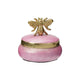 Boîte de rangement style maison en métal rose de 8 cm