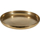 Plateau de décoration en métal design martelé Ø34x3,5 cm doré