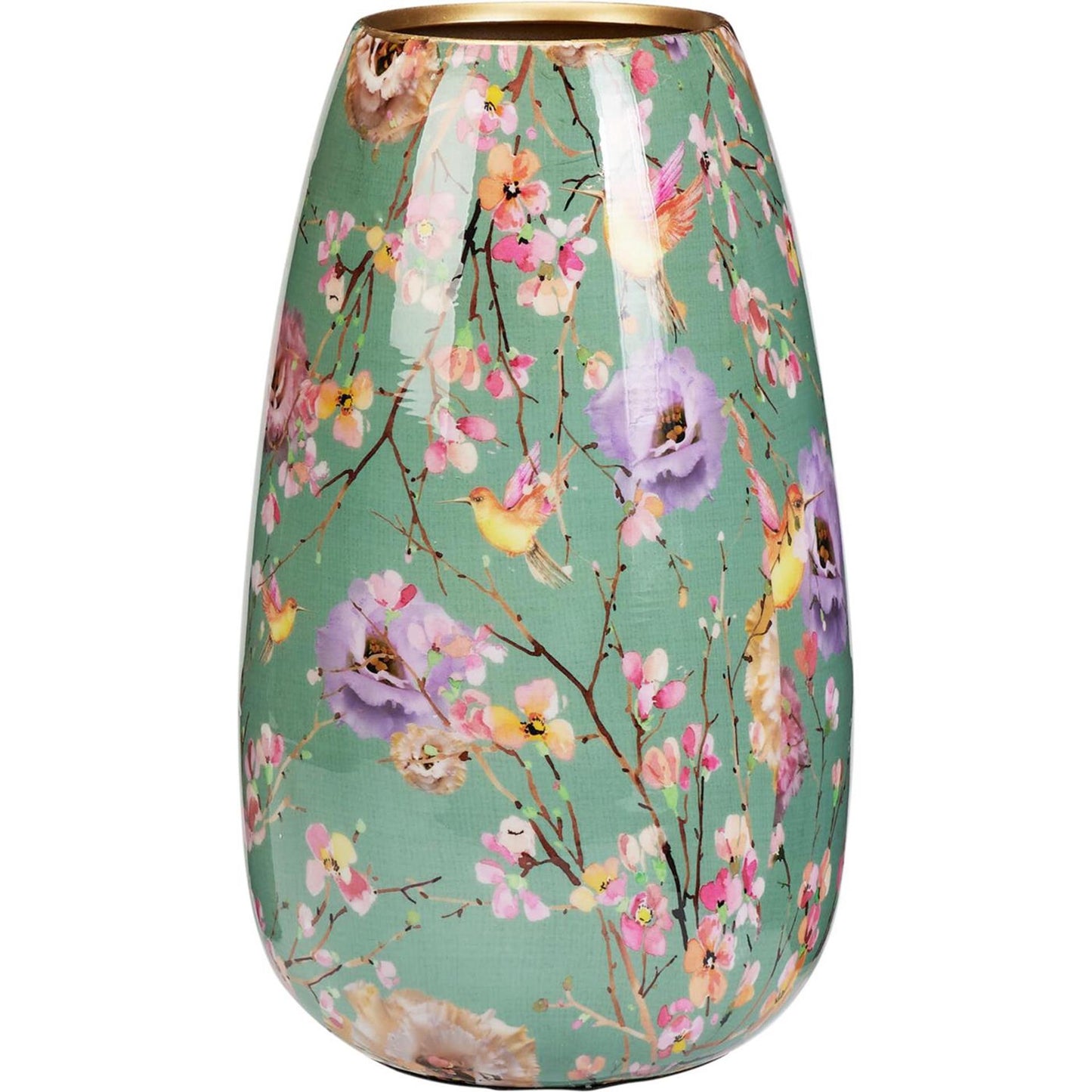 Vase déco avec imprimé floral pastel 30cm