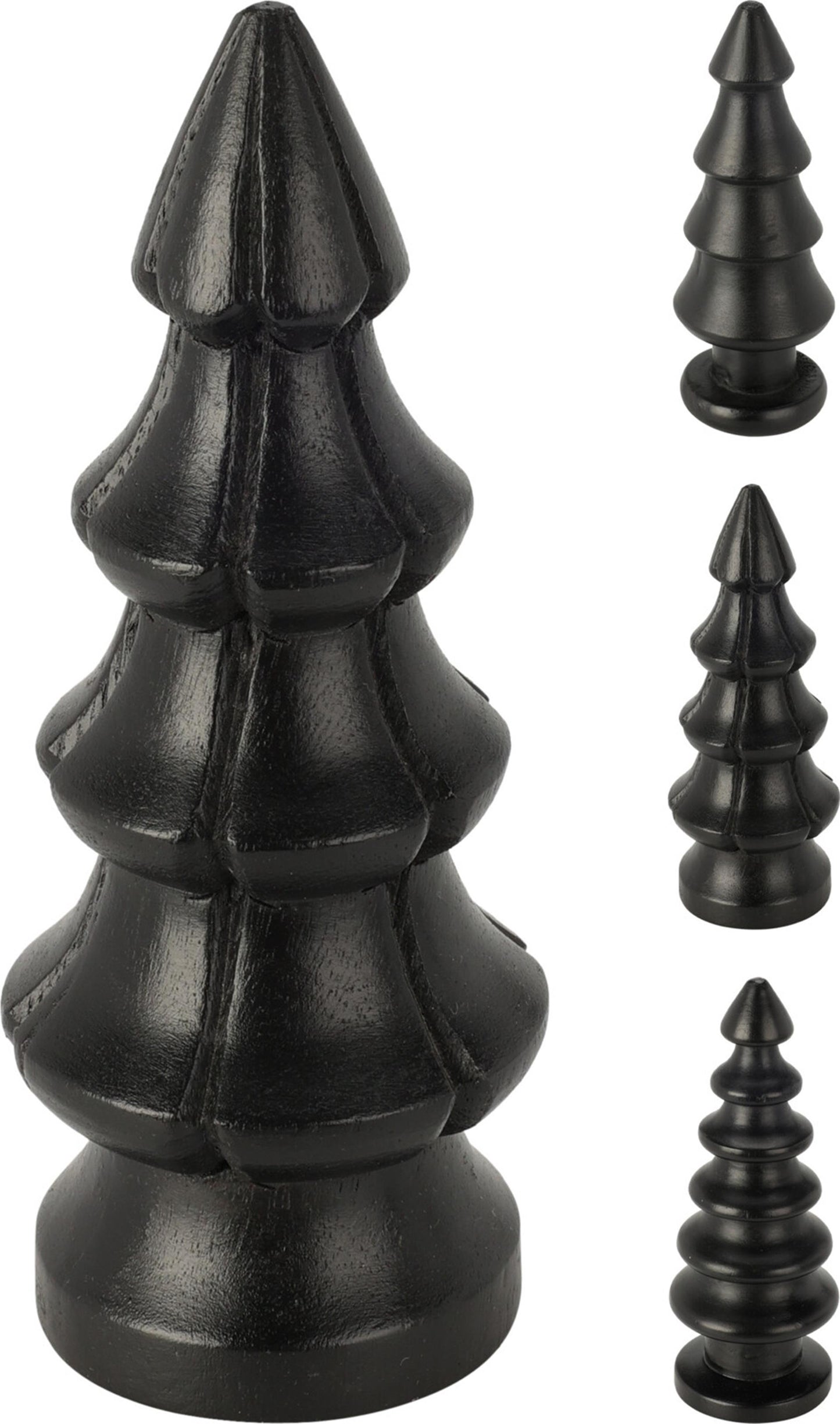 Home styling Sapin de Noël en bois de manguier h15cm noir