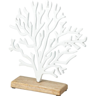 Home stylisme métal corail sur socle 24x6x27cm