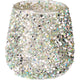 Photophore Home déco avec perles vert h8cm