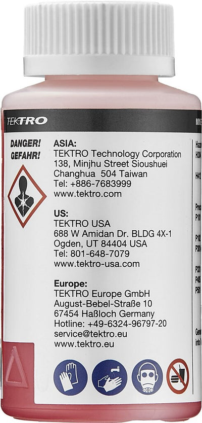 Huile de frein minéral Tektro 100 ml sur carte