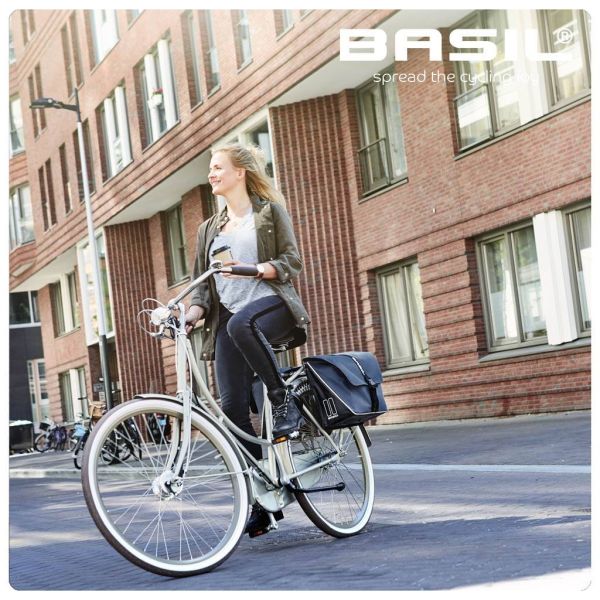 Basil Forte sacoche double pour vélo, hydrofuge, bleu marine noir, 35L