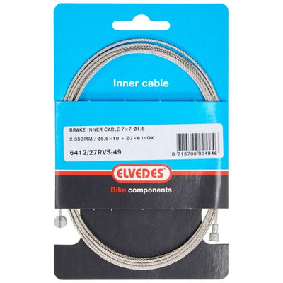 Elvedes Câble intérieur de frein 2250mm acier inoxydable V-nipple 6412 27RVS-49