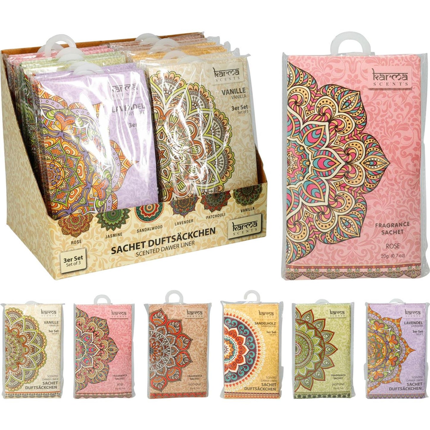 Sachets parfumés lot de 3 karma