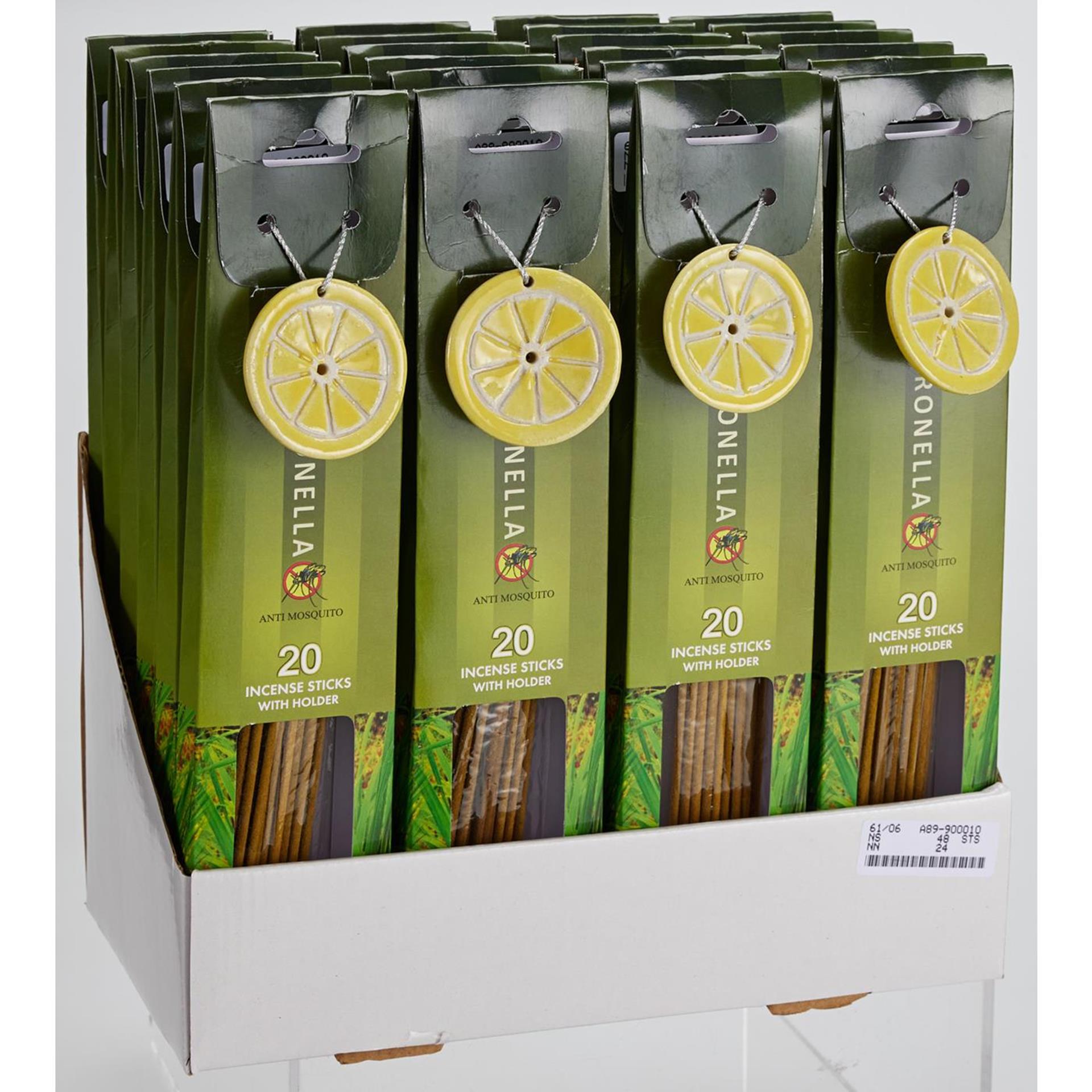 Bâtons d'encens à la citronnelle 20 pièces