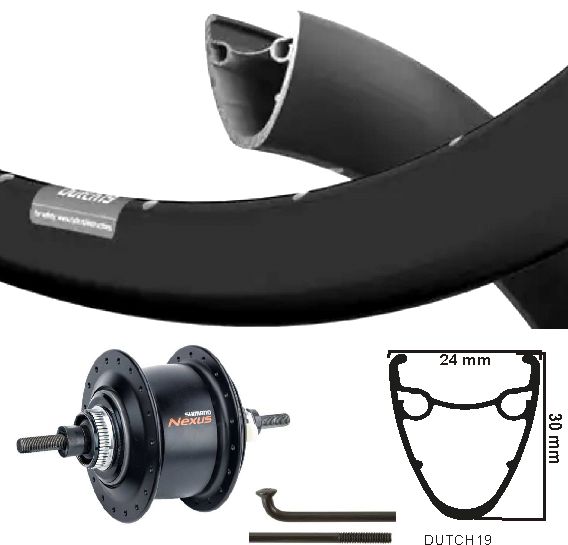 KGS Roue arrière 28 pouces (622) Spaak Rim Black Nexus 8 Centerlock Black