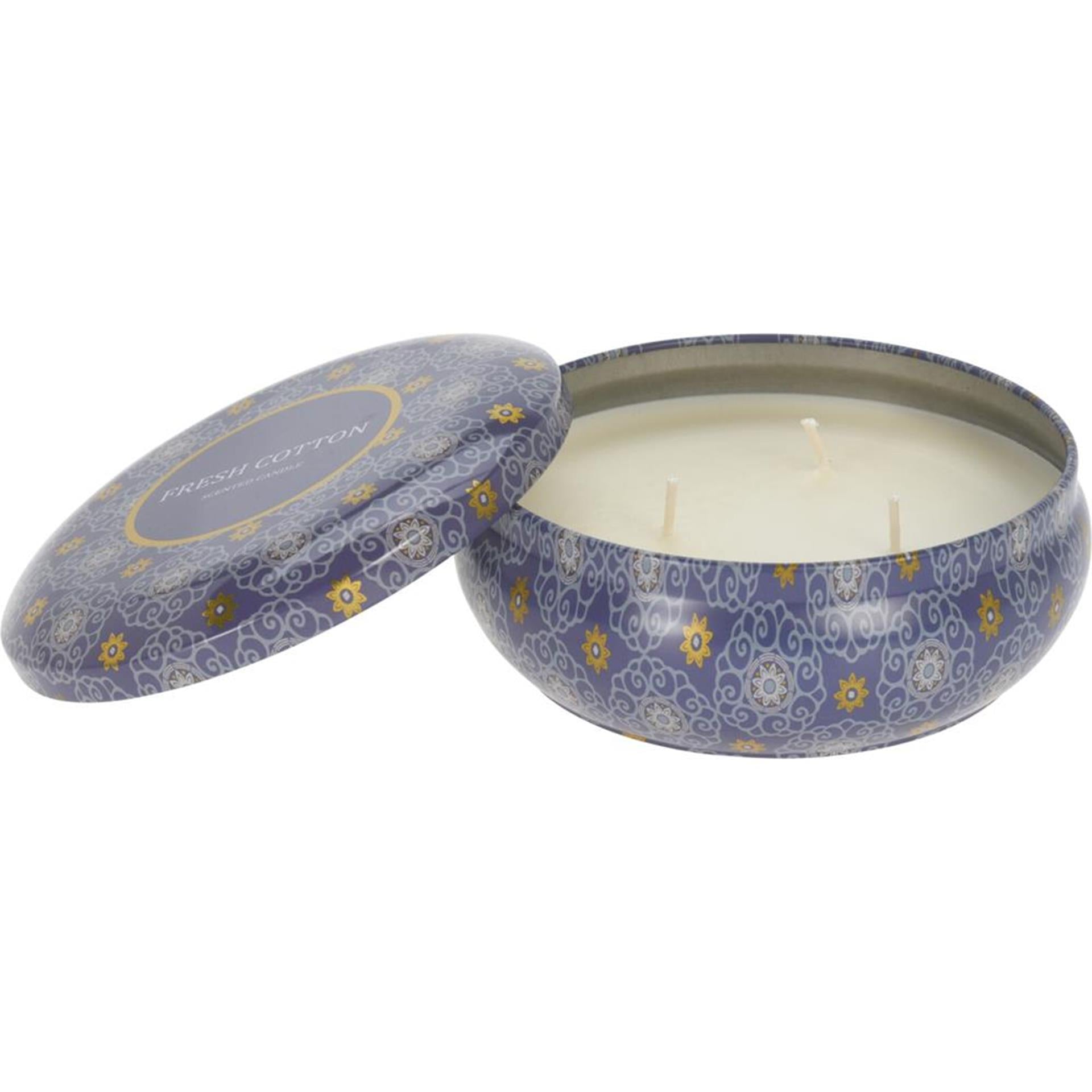 Bougie parfumée déco maison dans une boîte métallique 13,5x10,9cm
