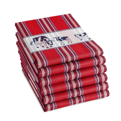 Ddddd torchon rouge frison 60x65cm 6 pcs