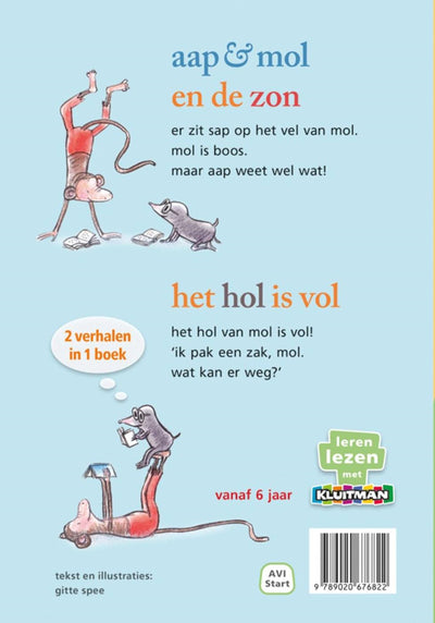Kluitman singe taupe et le soleil le trou est plein, 2 histoires en 1 livre (début avi)