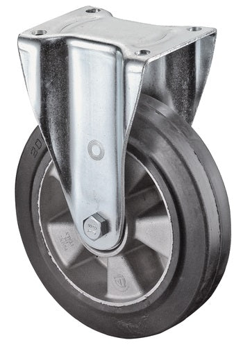 Roulette fixe à rouleaux BS pour charges lourdes | roue-d. 100 mm capacité de charge 150 kg | caoutchouc | 138 mm 110 mm | 1 pièce - n110.b80.101 n110.b80.101