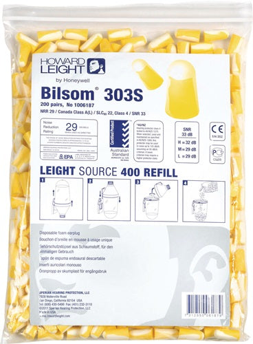 Recharge de bouchons d'oreilles Howard Leight Bilsom 303s (200 paires)