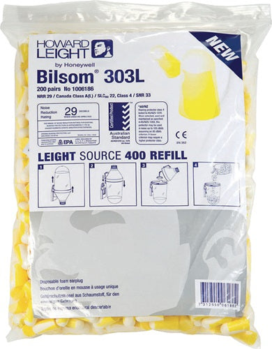 Recharge de bouchons d'oreilles Howard Leight Bilsom 303L (200 paires)