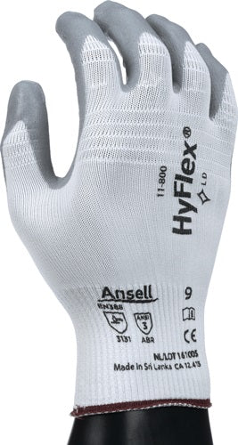 Gant Ansell | taille 9 blanc gris | et 388 psa catégorie ii | mousse de nylon m.nitrile | 12 paires - 11-800-9 11-800-9