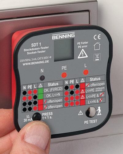 Testeur de prise Benning | v. inspection des douilles de sécurité | 1 pièce - 020053 - 020053