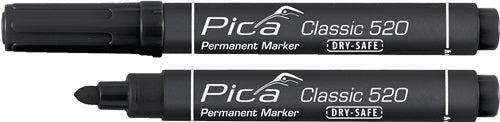 Pic un marqueur permanent | noir | largeur de bande 1-4 mm | point rond | 9 pièces - 520 46 - 520 46