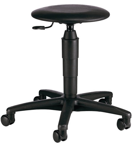 Tabouret pivotant Topstar | avec roues | coussin en cuir artificiel noir | réglage de la hauteur du siège 420-550 mm | 1 pièce - 72260 j 10 h 72260 j 10 h