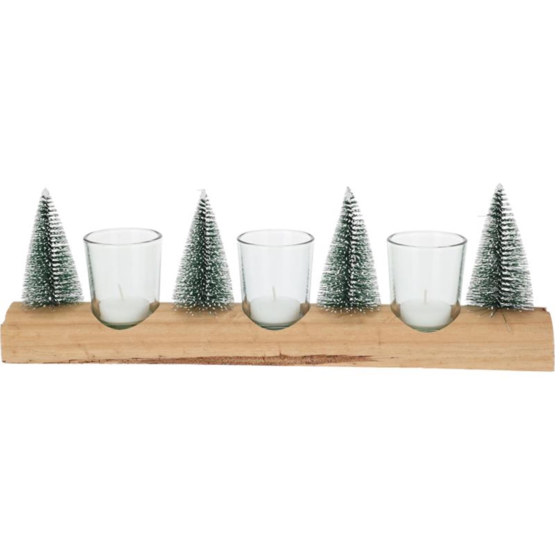 Ensemble de porte-bougies à réchaud de style maison avec des arbres