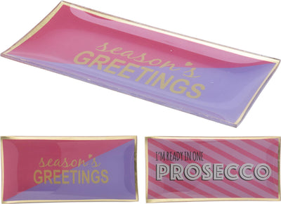 Panneau de décoration en verre 10x21cm avec texte rose violet