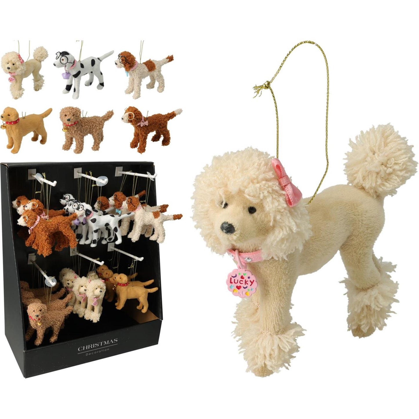 Décoration à suspendre chien 14x3x9cm en plastique