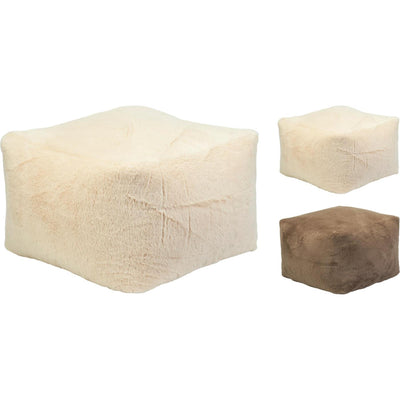 Pouf déco en fausse fourrure 40x40
