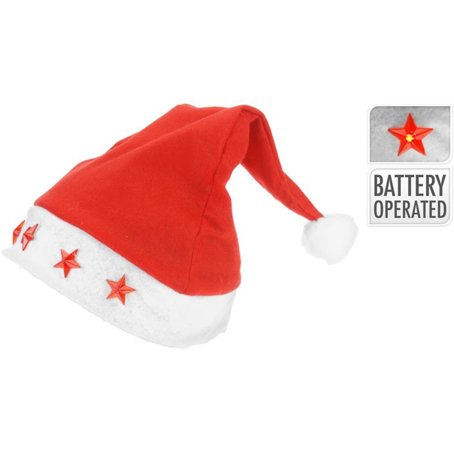 Bonnet de Père Noël avec 5 étoiles lumineuses