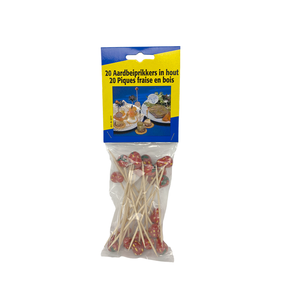 Brochettes de fraises bois 11,5cm 20 pièces