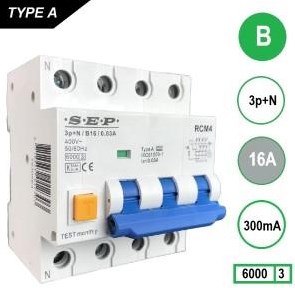 Disjoncteur différentiel 16a b kar 300ma 4p sep - 4518115