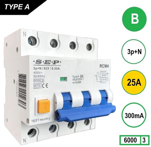 Disjoncteur différentiel 25a b kar 300ma 4p sep - 4518140