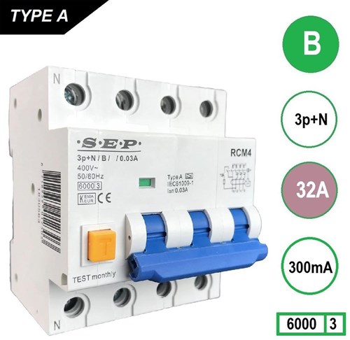 Disjoncteur différentiel 32a b kar 300ma 4p sep - 4518142