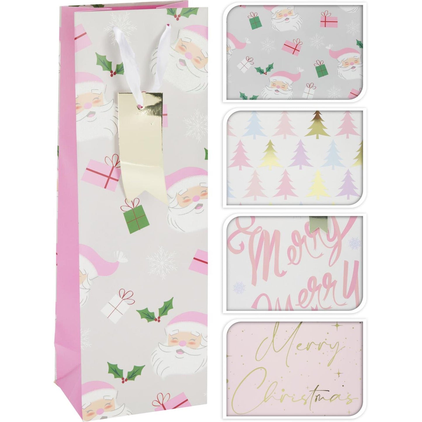 Sac cadeau de décoration pour bouteille de Noël