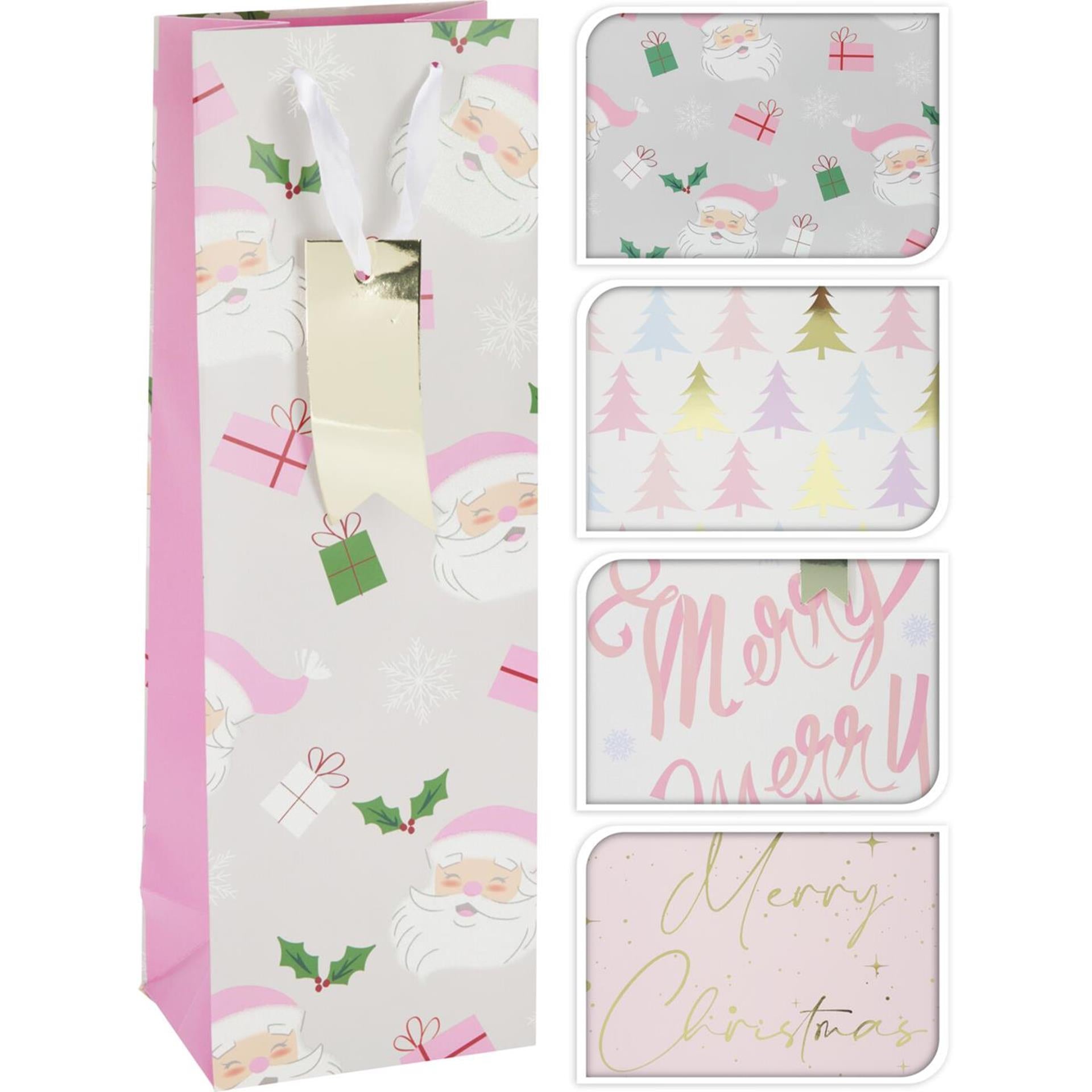 Sac cadeau de décoration pour bouteille de Noël