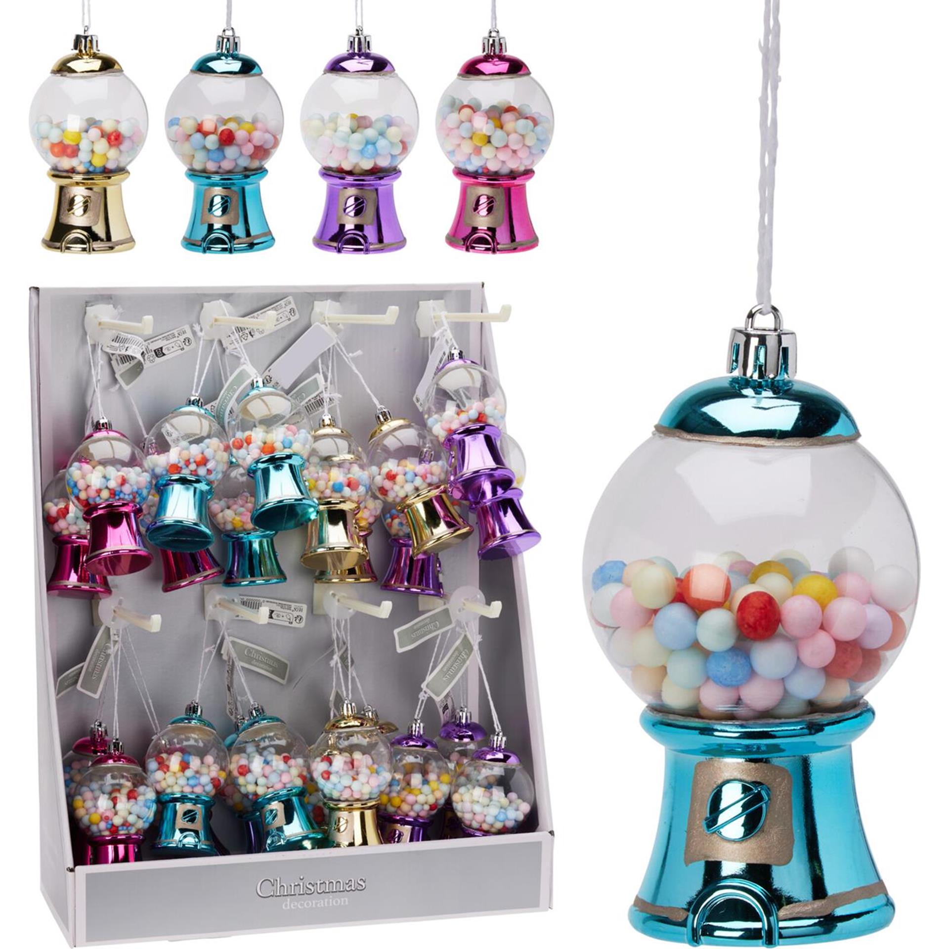 Machine à boules de gomme à pendentif de noël, style maison