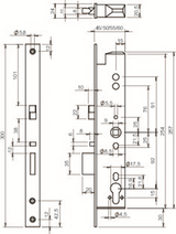 Serrure anti-panique Abloy el260 | signalisation | autobloquant | dm40mm | pc92mm | plaque frontale acier inoxydable 24x300mm rectangulaire | docteur 1+2+3+4 - 10013784 - afbeelding 2